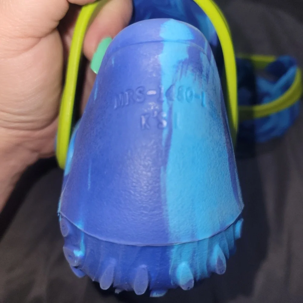 Merrell Kids Hydro Moc Shoes Size 1 Blue Green Water Slip On Sandals